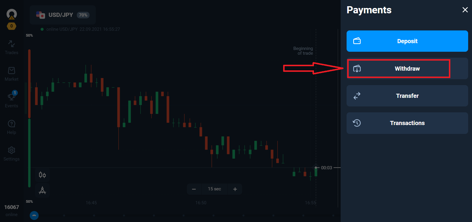 วิธีถอนและฝากเงินใน Olymptrade