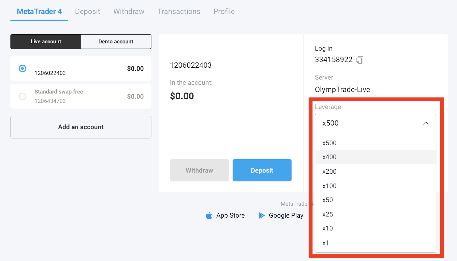 Leverage 1:500 Olymp Trade Trading Brokers with MetaTrader 4 (MT4) Leverage 1:500 Olymp Trade Trading Brokers with MetaTrader 4 (MT4)